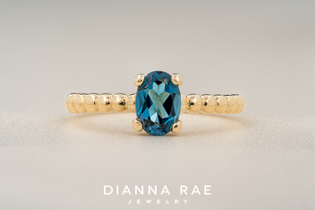 10K Yellow Gold London Blue Topaz Ring