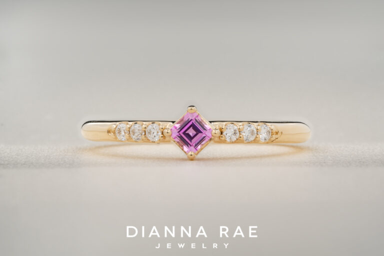 10K Yellow Gold Imitation Pink Tourmaline Ring