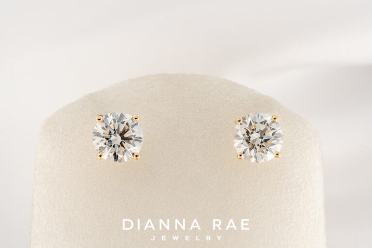 4.01 Carat Yellow Gold Lab-Grown Diamond Studs