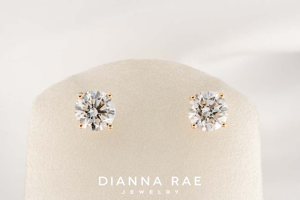 4.01 Carat Yellow Gold Lab-Grown Diamond Studs