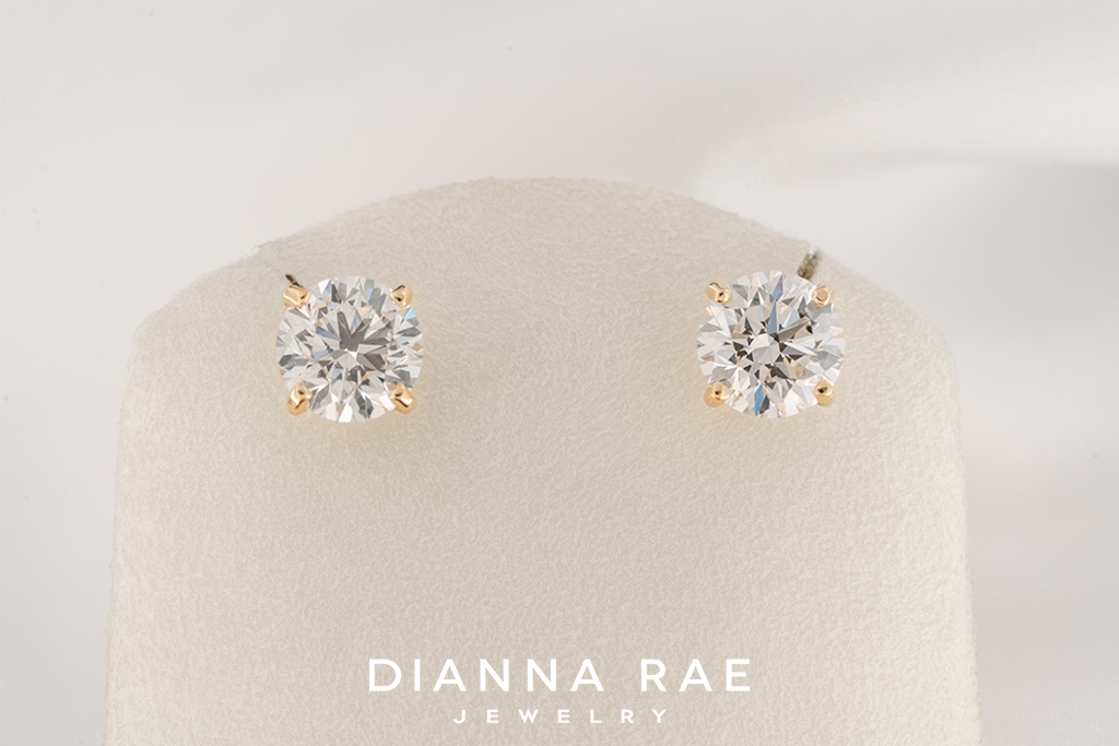 4.00 Carat Yellow Gold Lab-Grown Diamond Studs