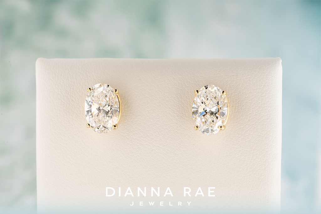 4.10 Carat Yellow Gold Lab-Grown Diamond Studs
