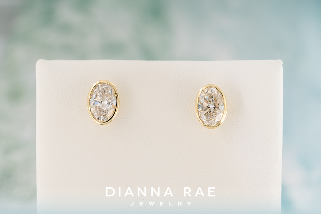2.05 Carat Yellow Gold Lab-Grown Diamond Studs