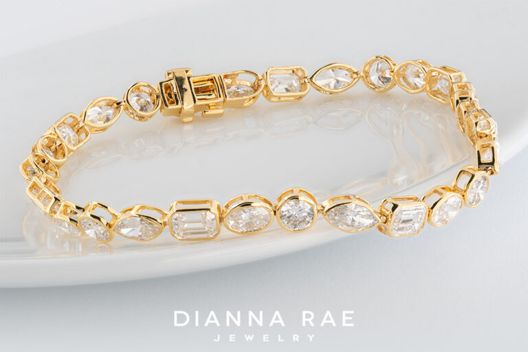 Alternating Bezel-Set Diamond Tennis Bracelet