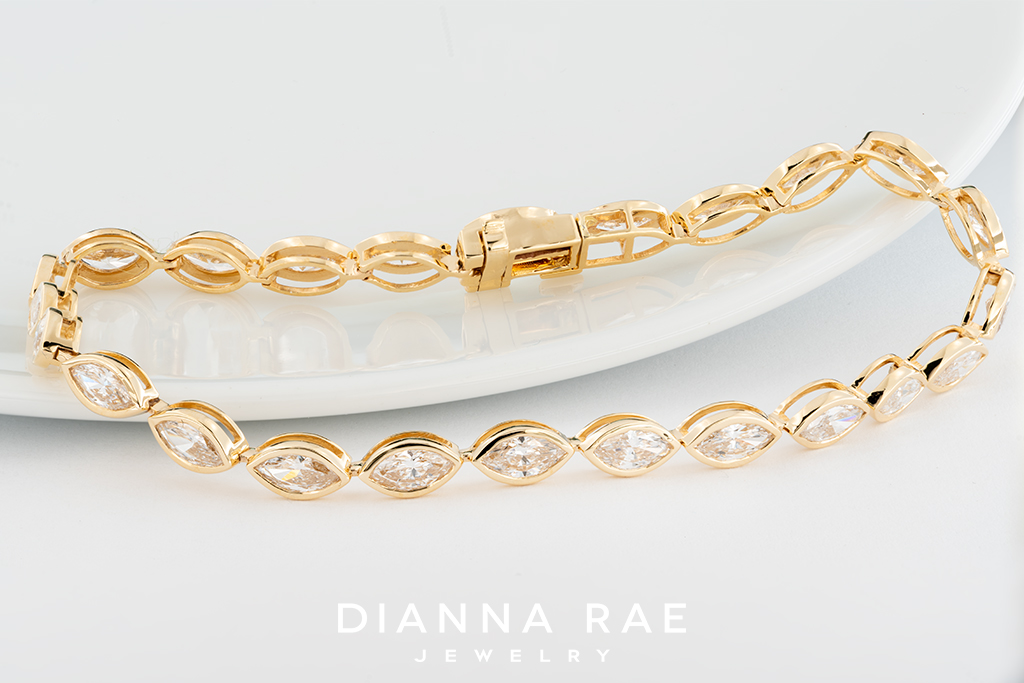 Bezel-Set Lab-Grown Diamond Tennis Bracelet