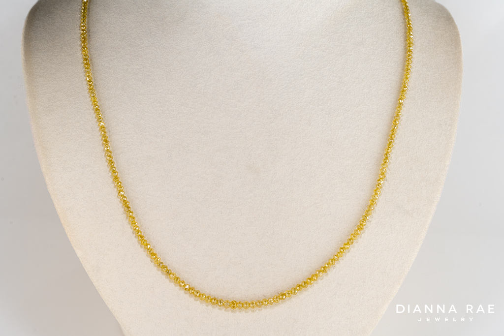 Yellow Gold Rough Yellow Diamond Strand